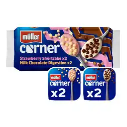 Iceland Müller corner strawberry shortcake and milk chocolate digestive family pack 4 x 124g (496g) offer