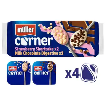 Iceland Müller corner strawberry shortcake and milk chocolate digestive family pack 4 x 124g (496g) offer