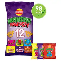 Iceland Walkers monster munch flavour baked corn snack 12 x 20g offer