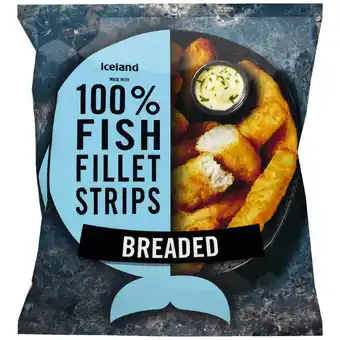 Iceland Iceland made with 100% fish fillet strips breaded 400g offer
