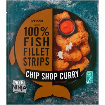 Iceland Iceland made with 100% fish fillet strips in a chip shop curry coating 400g offer