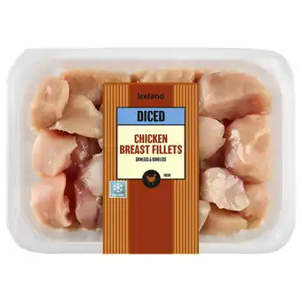 Iceland Iceland fresh diced chicken breast fillets skinless and boneless 425g offer