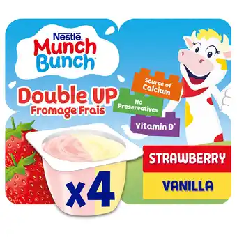 Iceland Munch bunch double up fromage frais strawberry vanilla 4 x 85g (340g) offer
