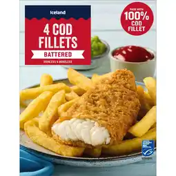 Iceland Iceland battered 4 cod skinless boneless fillets 440g offer