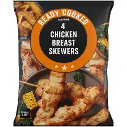 Iceland Iceland ready cooked chicken breast skewers 340g offer