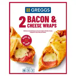 Iceland Greggs 2 bacon & cheese wraps 218g offer