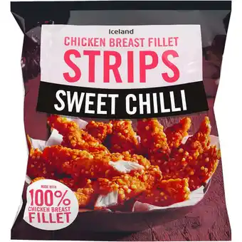 Iceland Iceland sweet chilli chicken breast fillet strips 500g offer