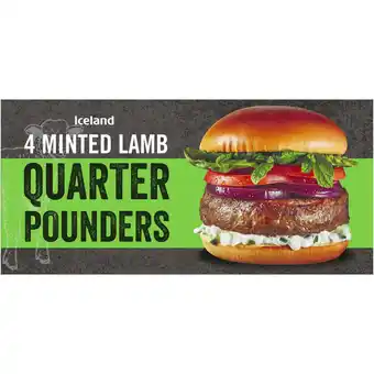 Iceland Iceland 4 minted lamb quarter pounders 454g offer