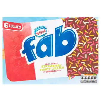 Iceland Fab strawberry ice lollies 6x58ml offer