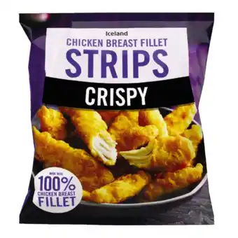Iceland Iceland crispy chicken breast fillet strips 500g offer