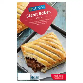 Iceland Greggs 2 steak bakes 280g offer