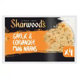 Iceland Sharwood's 4 garlic & coriander mini naans offer