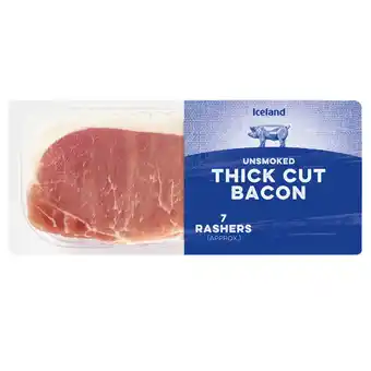 Iceland Iceland 7 rashers (approx.) unsmoked thick cut back bacon 300g offer