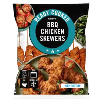 Iceland Iceland ready cooked bbq chicken skewers 340g offer