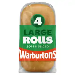 Iceland Warburtons 4 large sliced rolls offer