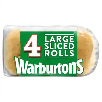 Iceland Warburtons 4 large sliced rolls offer