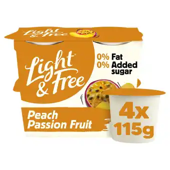 Iceland Light & free peach passion fruit greek style yogurt 4 x 115g (460g) offer