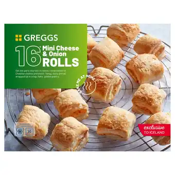Iceland Greggs 16 mini cheese & onion rolls 480g offer