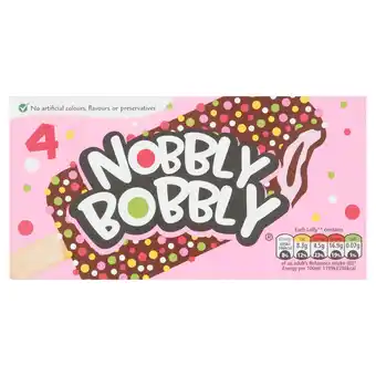 Iceland Nobbly bobbly strawberry & chocolate nobbly ice lolly 4 x 60ml offer