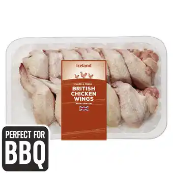 Iceland Iceland class a fresh british chicken wings with skin on 900g offer