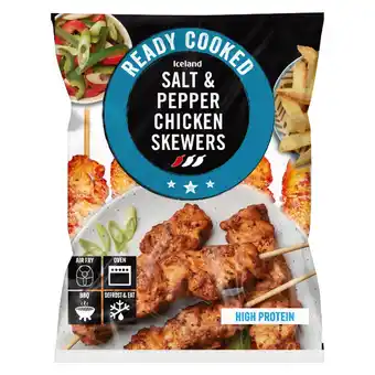 Iceland Iceland ready cooked salt and pepper chicken skewers 340g offer