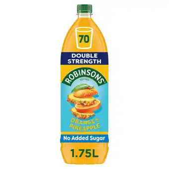 Iceland Robinsons double strength orange & pineapple no added sugar fruit squash 1.75 l offer