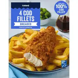 Iceland Iceland breaded 4 cod skinless boneless fillets 440g offer