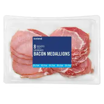 Iceland Iceland 8 unsmoked bacon medallions 200g offer
