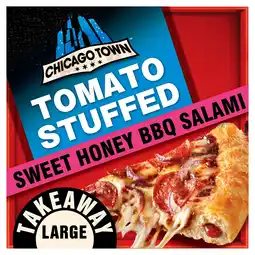 Iceland Chicago town takeaway stuffed crust bbq pepperoni salami large pizza 635g offer