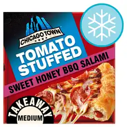 Iceland Chicago town takeaway stuffed crust bbq pepperoni salami large pizza 635g offer