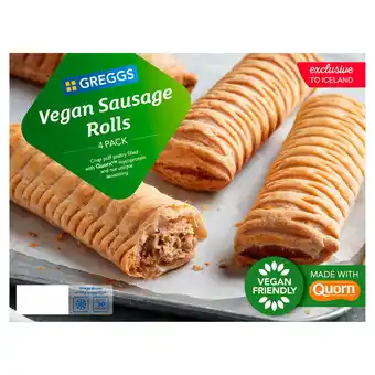 Iceland Greggs vegan sausage rolls 4 pack 420g offer