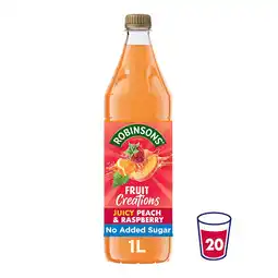 Iceland Robinsons fruit creations peach & raspberry squash 1l offer