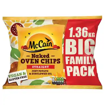 Iceland Mccain naked oven chips straight big family pack 1.36kg offer