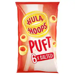 Iceland Hula hoops puft salted flavour wheat & potato rings 6 x 15g offer