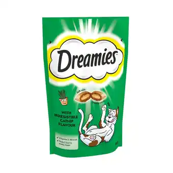 Iceland Dreamies cat treat biscuits with catnip 60g offer