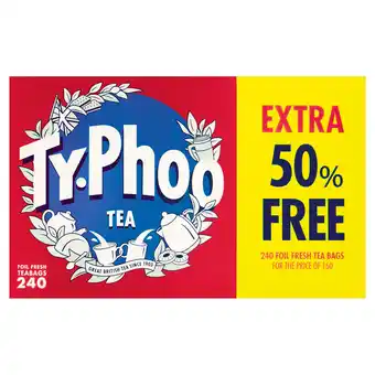 Iceland Typhoo 240 tea foil fresh teabags 696g offer