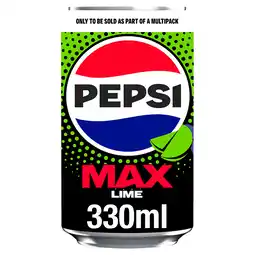 Iceland Pepsi max lime no sugar cola can 24 x 330ml offer