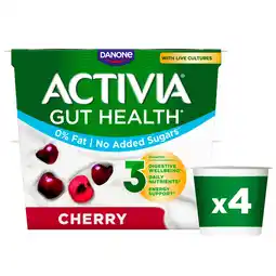Iceland Activia cherry no added sugar gut health yogurt 4 x 115g (460g) offer