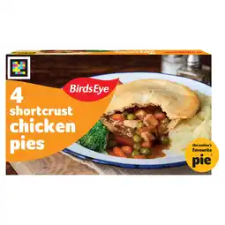 Iceland Birds eye 4 shortcrust chicken pies 620g offer
