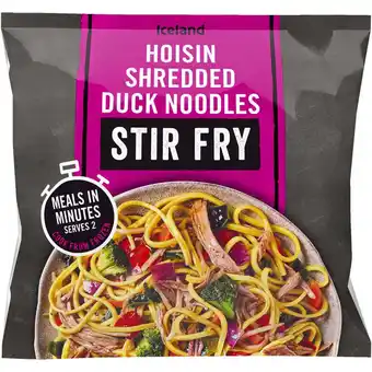 Iceland Iceland meal in a bag hoisin shredded duck noodles stir fry 750g offer