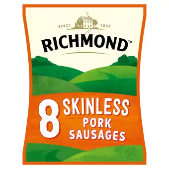Iceland Richmond 8 skinless pork sausages 213g offer