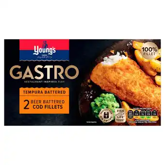 Iceland Young's gastro tempura battered 2 beer battered cod fillets 270g offer