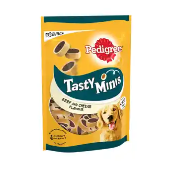 Iceland Pedigree tasty minis adult dog treats cheese & beef nibbles 140g offer