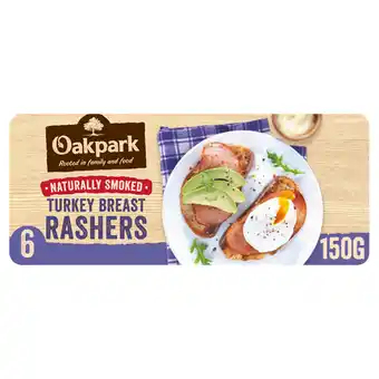Iceland Oakpark 6 naturally smoked turkey breast rashers 150g offer