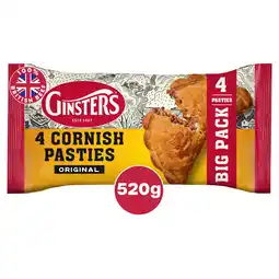 Iceland Ginsters 4pk cornish pasty 520g offer