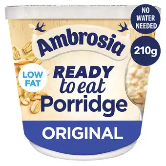 Iceland Ambrosia ready to eat porridge original 210g offer