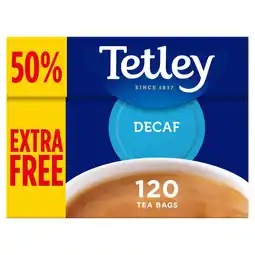 Iceland Tetley decaf 120 tea bags 375g offer