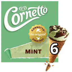 Iceland Cornetto ice cream cone mint 6 x 90 ml offer