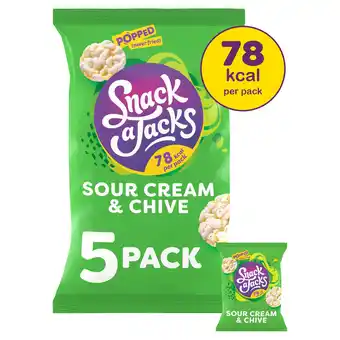 Iceland Snack a jacks sour cream & chive multipack rice cakes crisps 5x19g offer