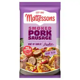 Iceland Mattessons smoked pork sausage hint of garlic 130g offer